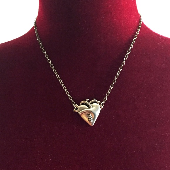 Anti Valentine ANATOMICAL HEART with Stitches Necklace - Picture 2 of 4